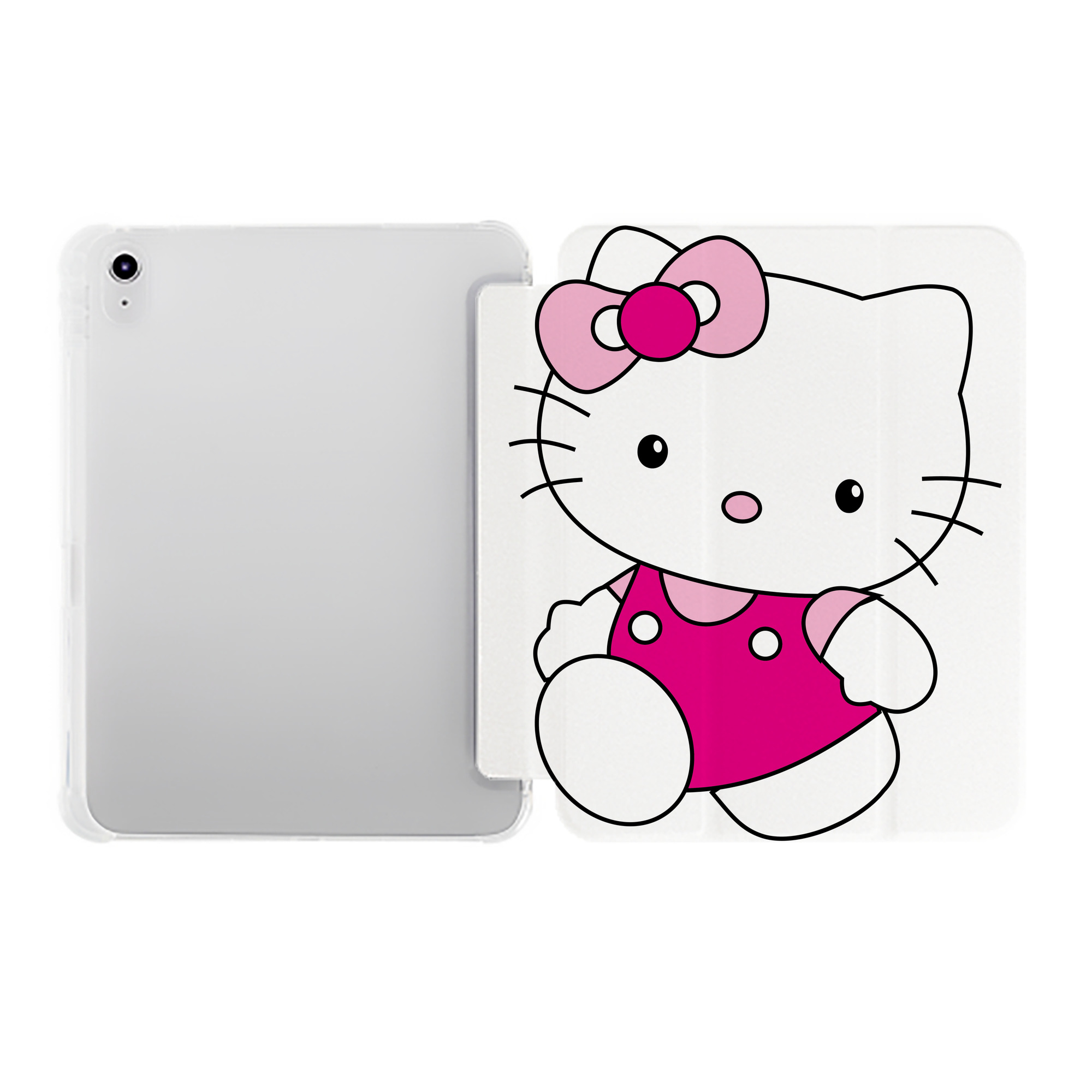 （画像用） Hello Kitty ハローキティ IPad ケース ペン収納付き 三つ折りスタンド PUレザー×シリコン 対応機種9.5/10.5/10.9インチ